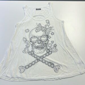 Lauren Moshi Diamond Skull and Crossbones Tank
